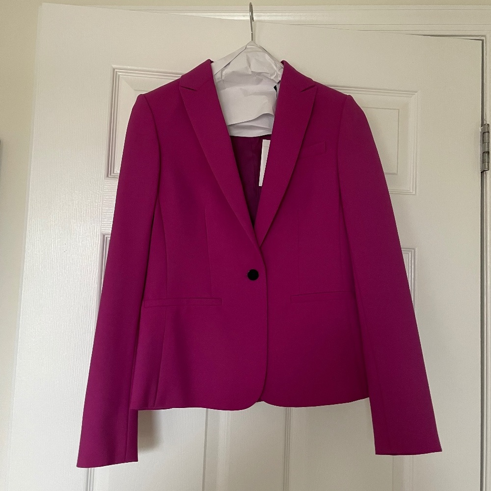 NWT Theory Women’s Gabe Blazer in Vivid Fuchsia Size 4
